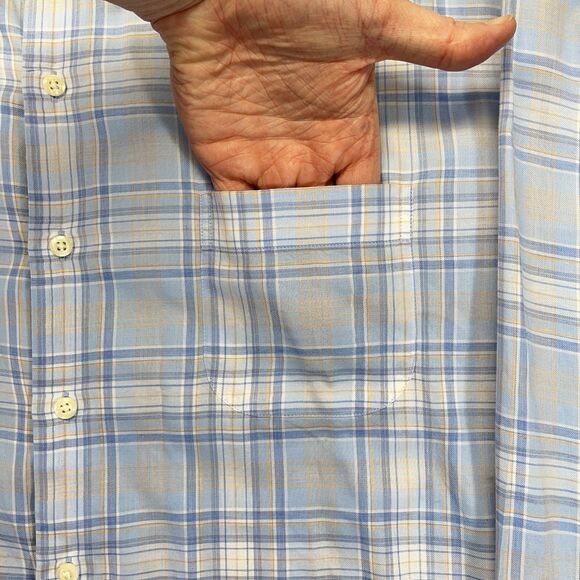 Peter Millar Button-Down Shirt Men’s XL Light Blue Plaid Long Sleeve - Picture 4 of 16